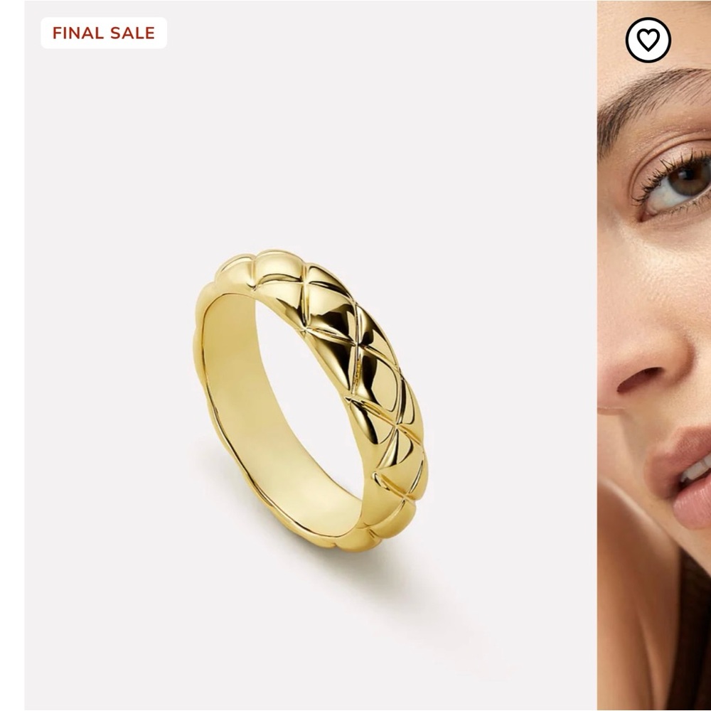 Quilted Gold Band Ring for Women